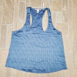 Victoria Secret VS Blue Racerback Tank Top Women's Sz Medium Logo